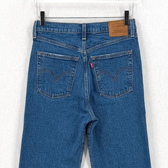 LEVIS Ribcage Straight Ankle Jeans Womens 28 Jazz Pop Medium Wash Denim - Picture 6 of 16